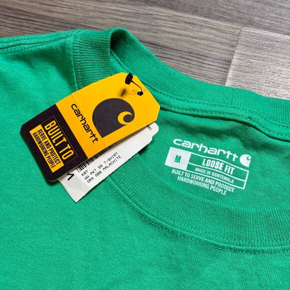 *New Carhartt Men's Loose Fit Pocket T-Shirt - Green - Picture 4 of 6
